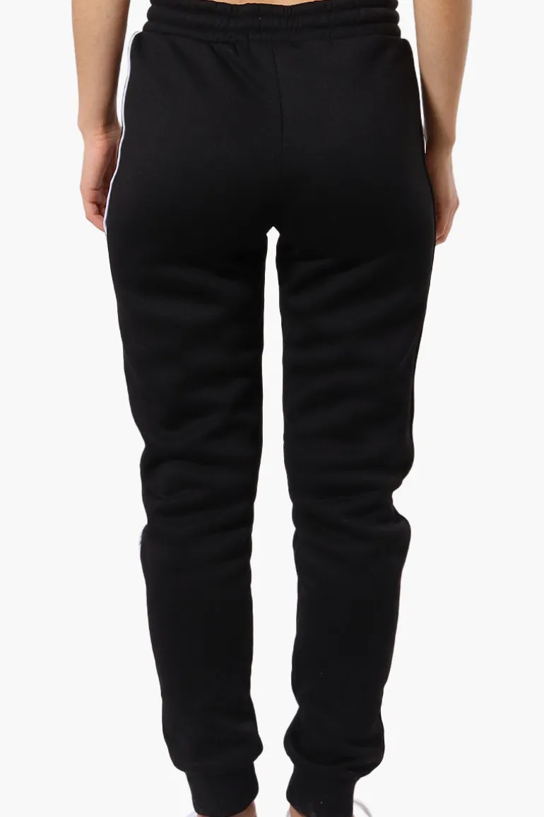 Fahrenheit Tie Waist Side Piping Joggers - Black