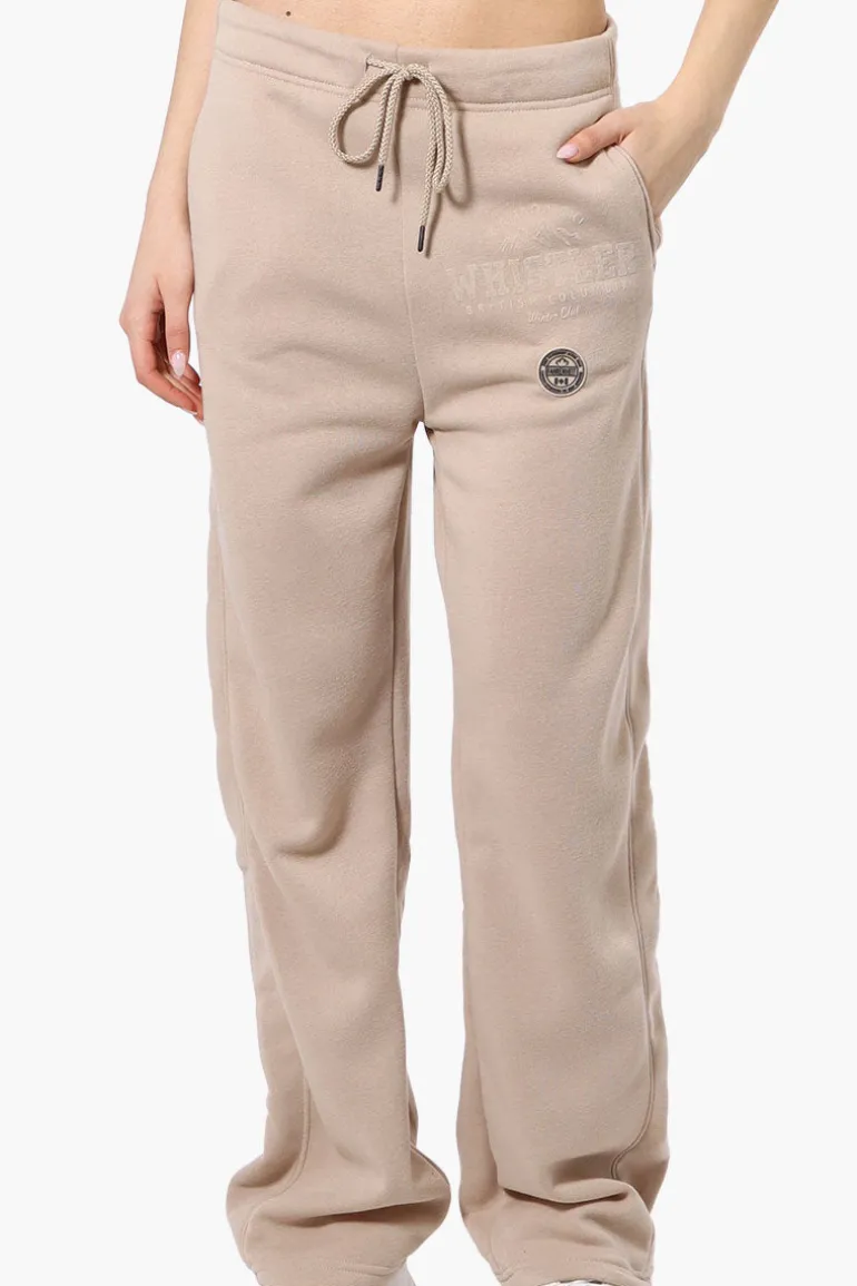 Fahrenheit Whistler Print Fleece Sweatpants - Beige