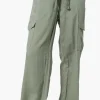 Helium Belted Linen Cargo Pants - Olive