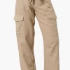Helium Belted Linen Cargo Pants - Beige