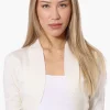 Impress 3/4 Sleeve Open Shrug Cardigan - White