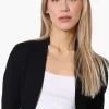 Impress 3/4 Sleeve Open Shrug Cardigan - Black