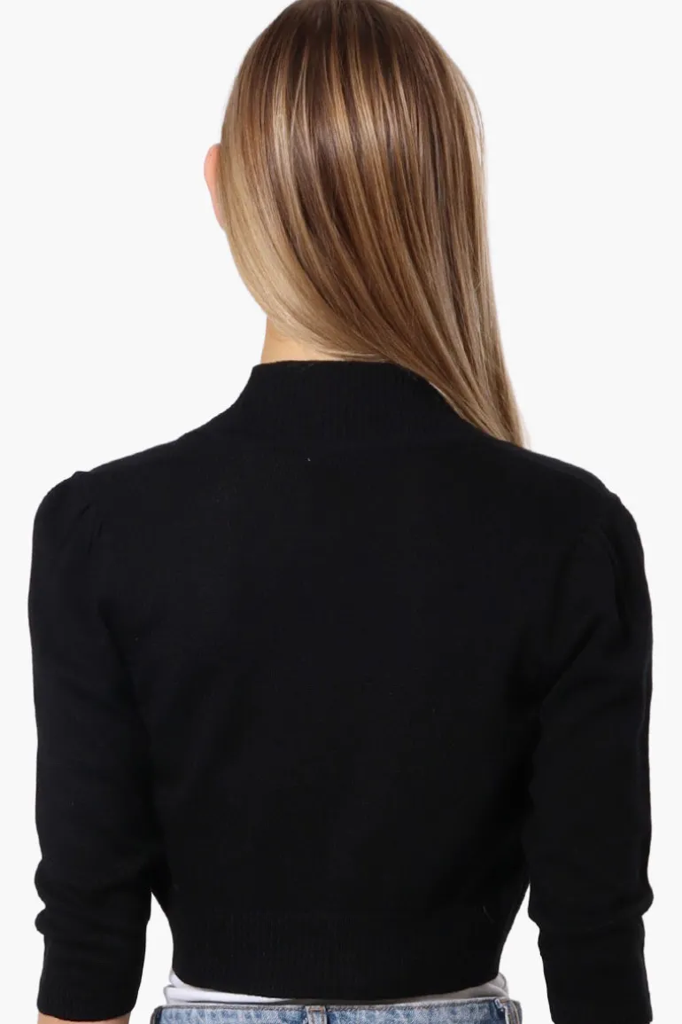 Impress 3/4 Sleeve Open Shrug Cardigan - Black