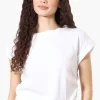 Impress Short Sleeve Side Ruching Blouse - White