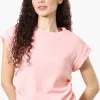 Impress Short Sleeve Side Ruching Blouse - Pink