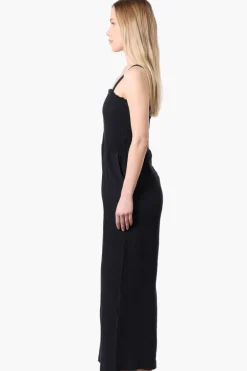 Impress Sleeveless Smocked Top Jumpsuit - Black