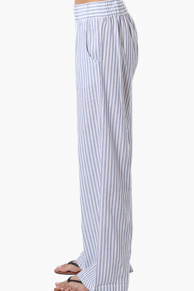 Impress Striped Wide Leg Pants - Blue