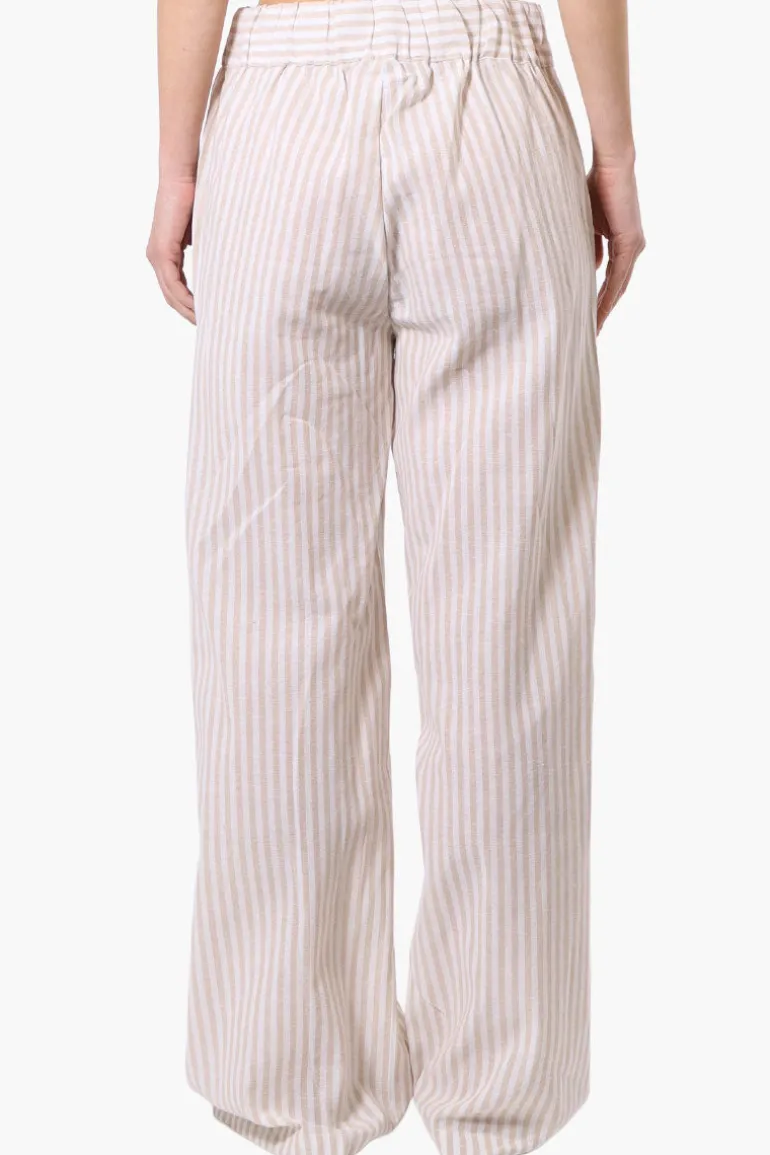 Impress Striped Wide Leg Pants - Cream