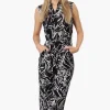 International INC Company Floral Button Up Jumpsuit - Black