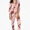 International INC Company Floral Roll Up Sleeve Jumpsuit - Pink