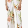 International INC Company Floral Fold Over Palazzo Pants - White