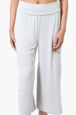 International INC Company Solid Fold Over Cropped Pants - Stone