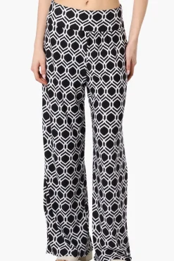 International INC Company Patterned Palazzo Pants - Black