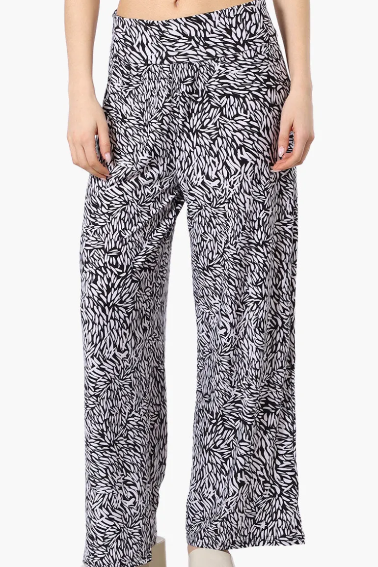 International INC Company Patterned Palazzo Pants - Black