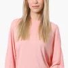 International INC Company Ribbed Button Back Detail Pullover Sweater - Pink