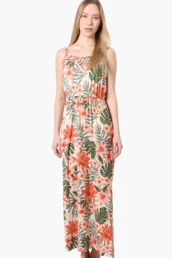 International INC Company Floral Spaghetti Strap Maxi Dress - Peach