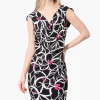 International INC Company Floral Cowl Neck Day Dress - Black
