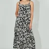 International INC Company Floral Tiered Maxi Dress - Black