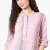 International INC Company Dotted Hidden Button Blouse - Pink