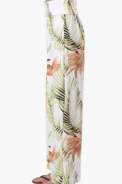 International INC Company Floral Fold Over Palazzo Pants - White