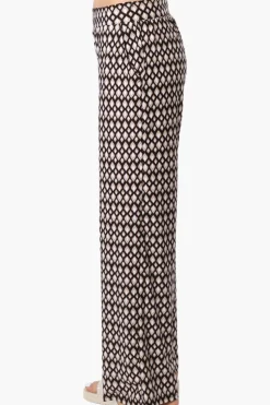International INC Company Patterned Wide Leg Pants - Black
