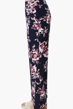 International INC Company Floral Wide Leg Pants - Navy