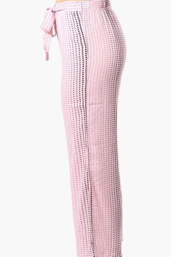 International INC Company Dotted Tie Waist Cropped Pants - Pink