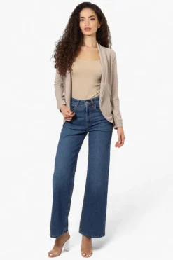 International INC Company Long Sleeve Open Wrap Cardigan - Beige