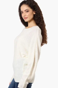 International INC Company Ribbed Pullover Sweater - White