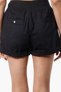International INC Company Tie Waist Cotton Shorts - Black