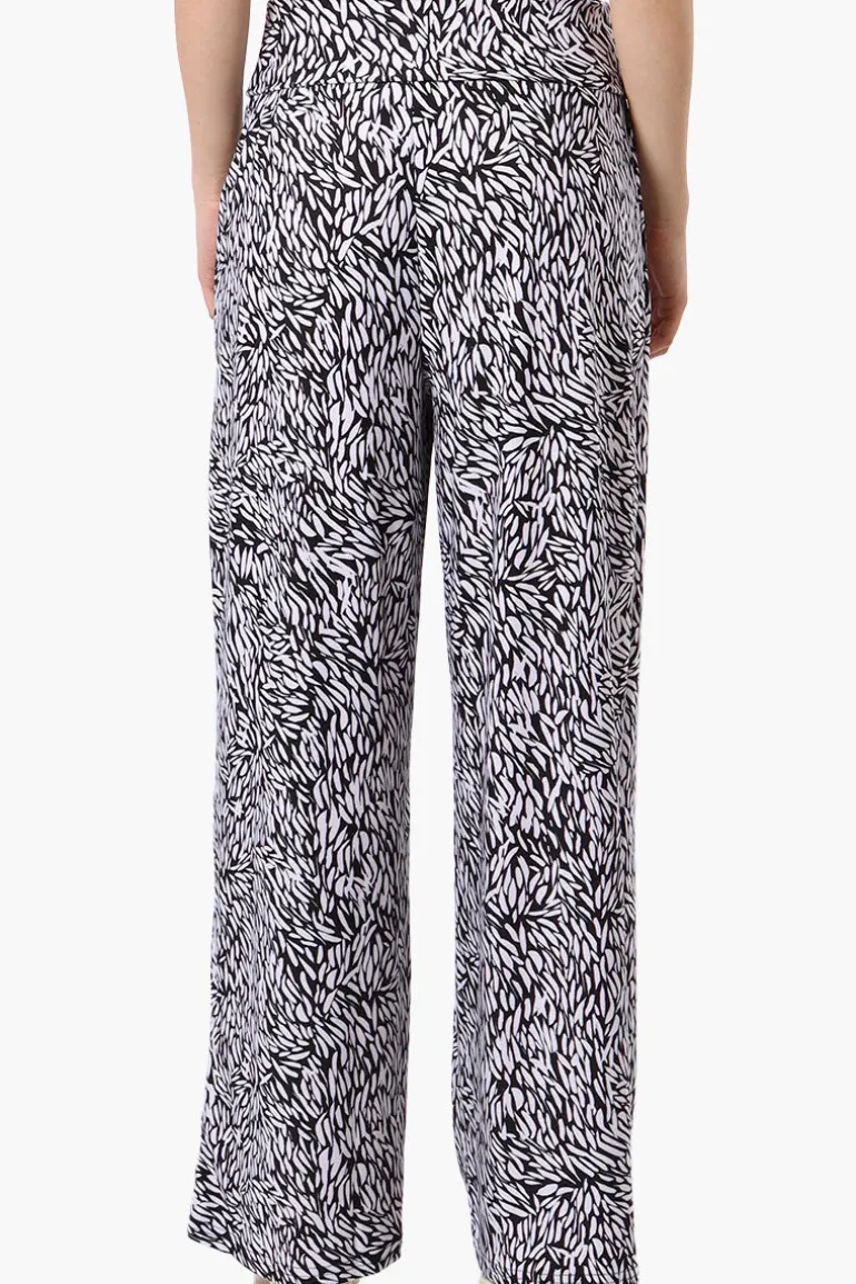 International INC Company Patterned Palazzo Pants - Black