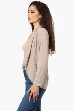 International INC Company Long Sleeve Open Wrap Cardigan - Beige