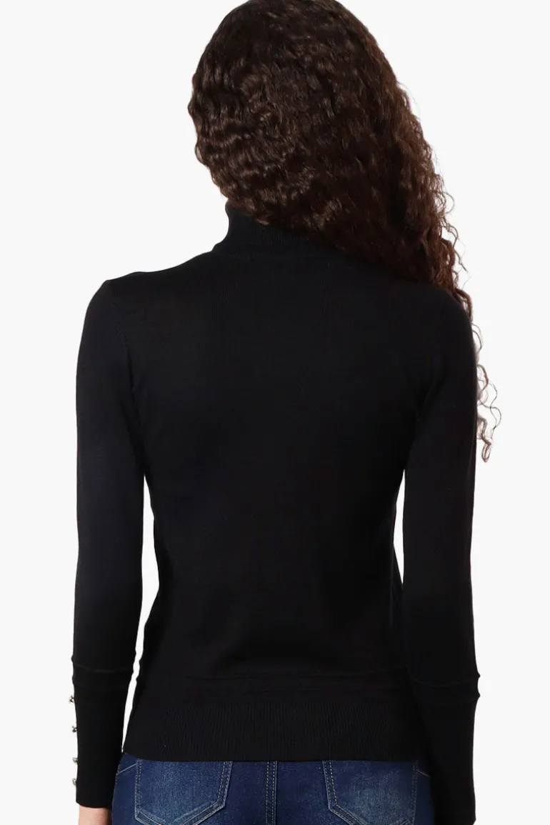 International INC Company Basic Turtleneck Pullover Sweater - Black