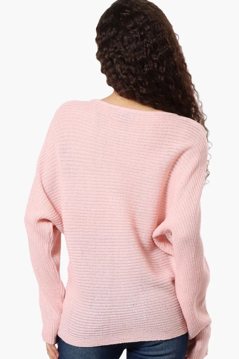 International INC Company Ribbed Pullover Sweater - Pink