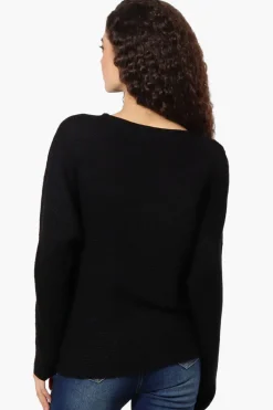 International INC Company Ribbed Pullover Sweater - Black