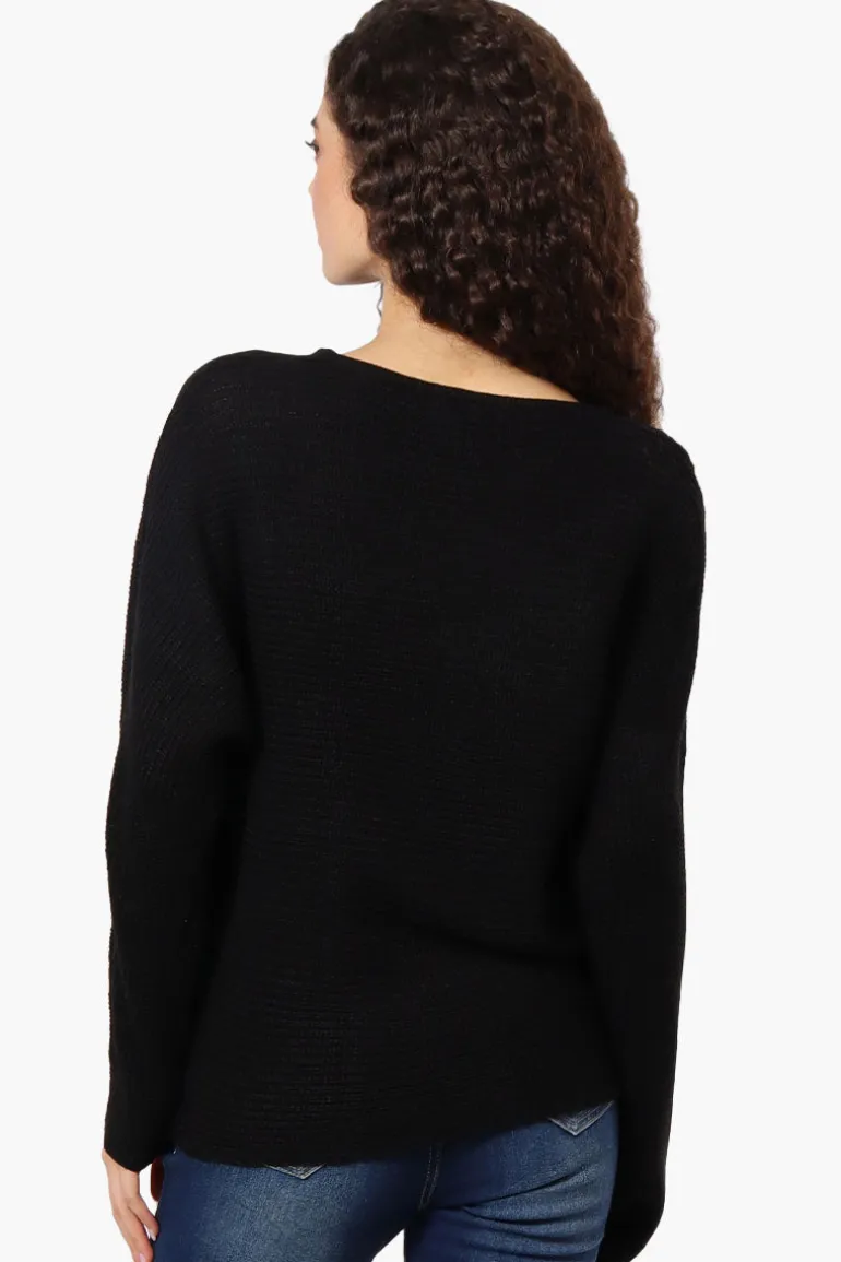 International INC Company Ribbed Pullover Sweater - Black