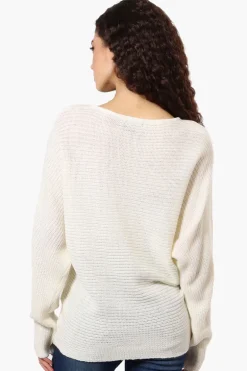 International INC Company Ribbed Pullover Sweater - White