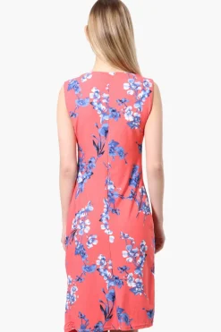 International INC Company Floral Cowl Neck Day Dress - Pink