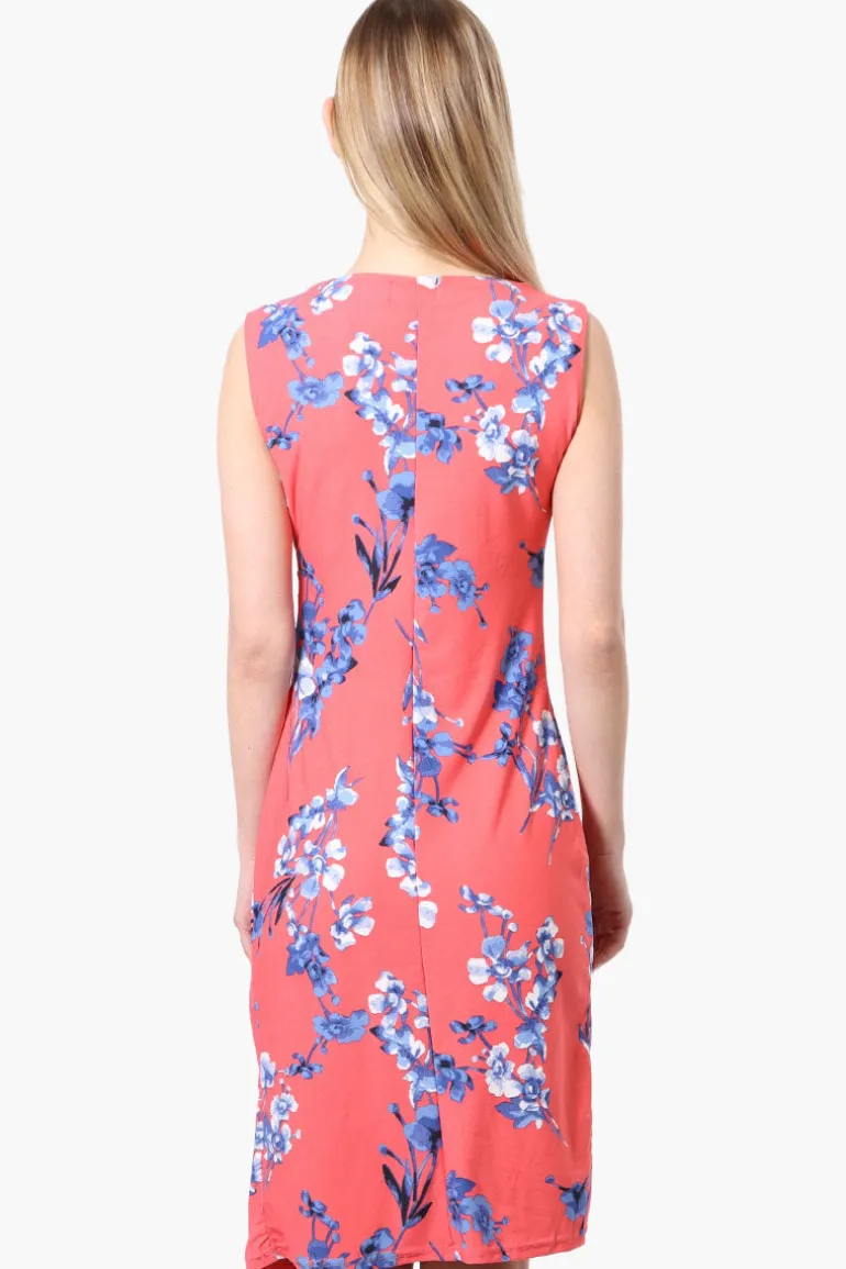 International INC Company Floral Cowl Neck Day Dress - Pink