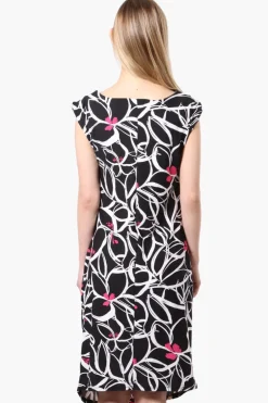 International INC Company Floral Cowl Neck Day Dress - Black