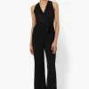 Limite Belted Lace Sequin Jumpsuit - Black