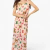 Limite Butterfly Pattern Sleeveless Tank Maxi Dress - Pink