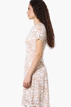 Limite Floral A-Line Mesh Day Dress - Pink