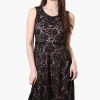 Limite Floral Lace Sequin Day Dress - Black