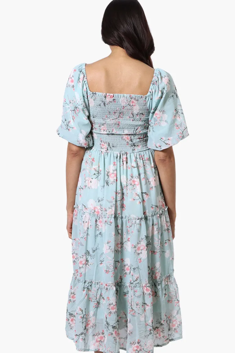 Limite Floral Smocked Day Dress - Mint
