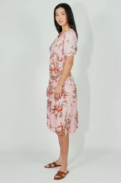 Limite Floral Smocked Tiered Maxi Dress - Pink
