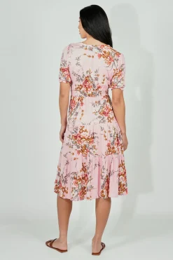 Limite Floral Smocked Tiered Maxi Dress - Pink