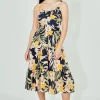 Limite Floral Smocked Waist Maxi Dress - Navy