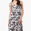 Limite Floral Smocked Waist Midi Dress - White