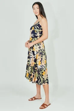 Limite Floral Smocked Waist Maxi Dress - Navy